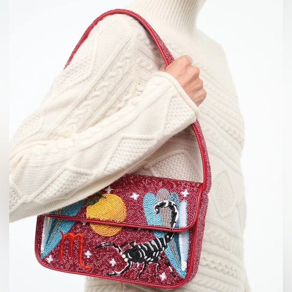 STAUD BEADED ZODIAC TOMMY BAG SCORPIO - Picture 5 of 8